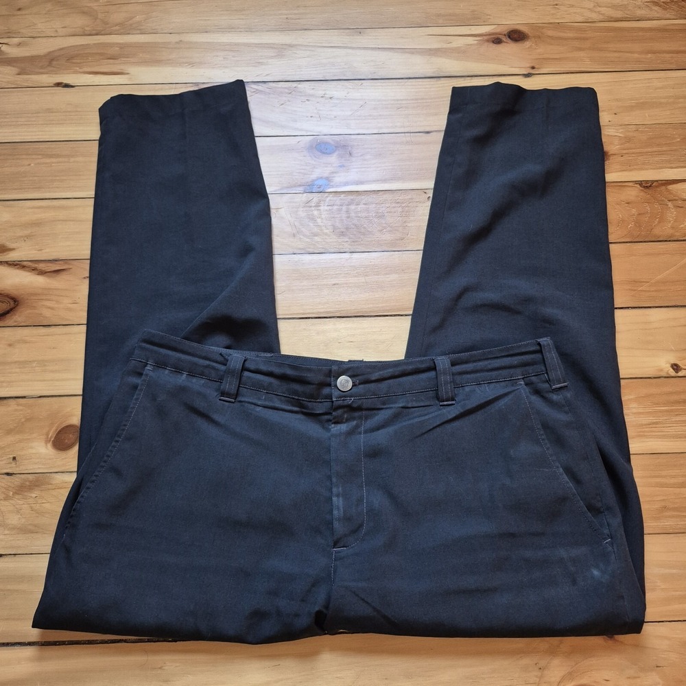 Bluffworks Chino Pants Men 36/28 Straight Black Work Performance Golf Altered